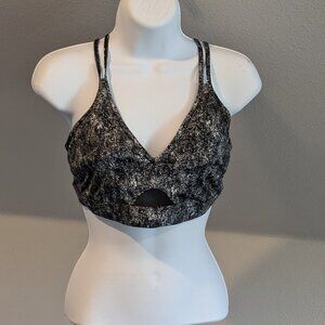 Victoria Secret Sport VSX Sport Black & White Strappy Back Sport Bra Size Large